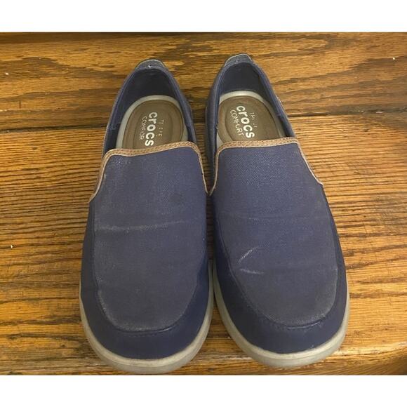 Crocs Santa Cruz Loafers Slip On Shoes Men’s 10 Dark Gray - Picture 2 of 8
